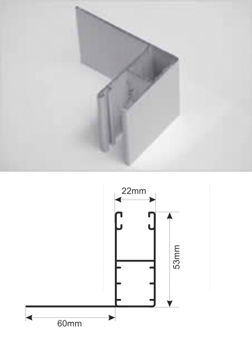 Ravna 53x22mm sa krilom 60mm Aluroll