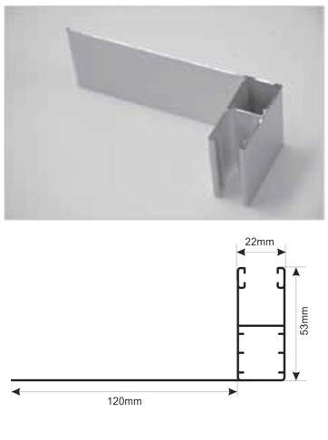 Ravna 53x22mm sa krilom 120mm	 Aluroll