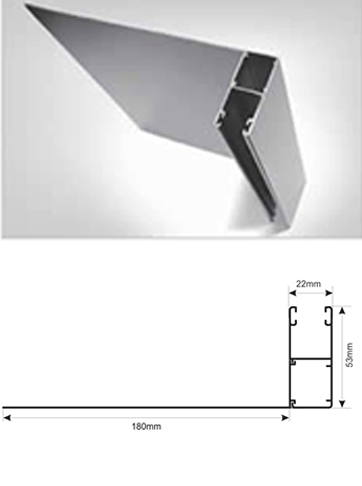 Ravna 53x22mm sa krilom 180mm	 Aluroll
