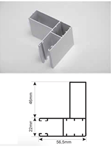 Ravna 56.6x22mm sa dodatkom za komarnik 46mm Aluroll